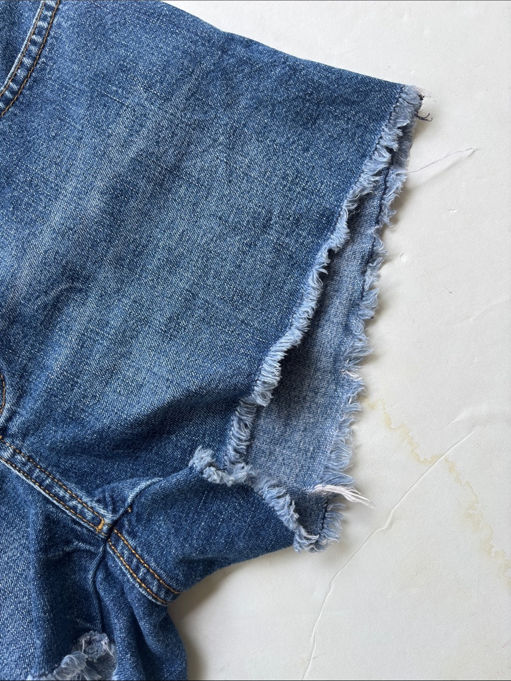 Vintage Abercrombie & Fitch Y2K Hot Low Rise Distressed Short Denim Baddie Sexy - Picture 7 of 17